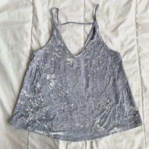 AMERICAN EAGLE grey velvet tank top